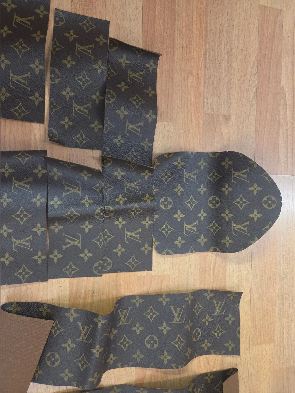 Louis Vuitton Brown Canvas Monogram Strips with Gold Print